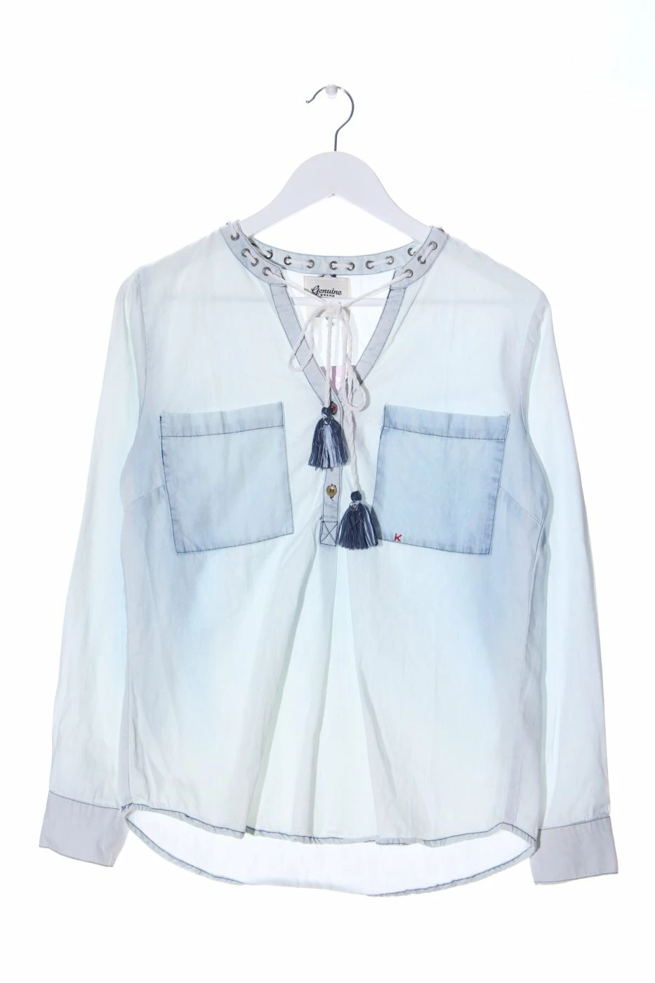 Khujo Blouse-chemisier Bleu Moucheté Style Décontracté 1 Khujo Blouse-chemisier Bleu Moucheté Style Décontracté