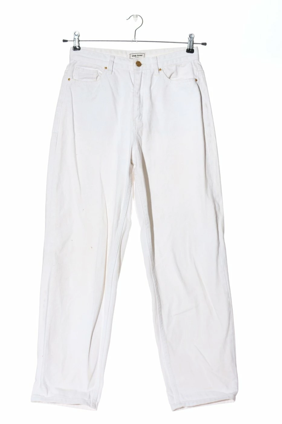 Khujo Jeans Taille Haute Blanc Style Décontracté 1 Khujo Jeans Taille Haute Blanc Style Décontracté