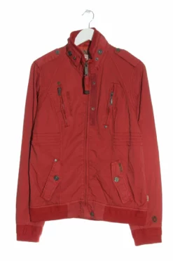 Khujo Veste Mi-saison Rouge Motif Rayé Style Décontracté
