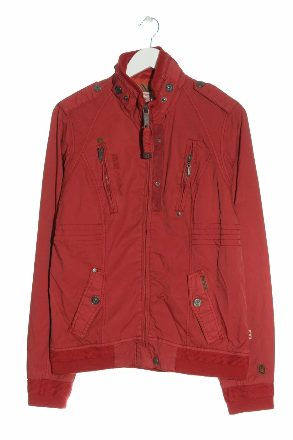Khujo Veste Mi-saison Rouge Motif Rayé Style Décontracté 1 Khujo Veste Mi-saison Rouge Motif Rayé Style Décontracté