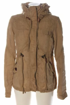 Khujo Vintage Veste à Capuche Brun Moucheté Style Décontracté